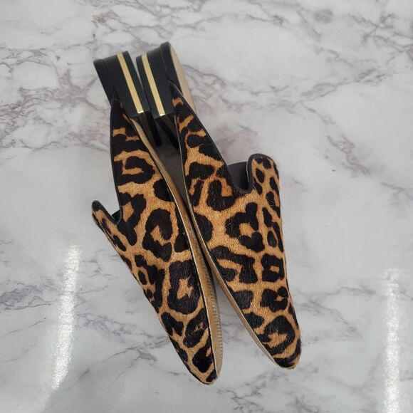 Michael Kors Natasha Leopard Dyed Calf Hair Slide Mule Clog Pony Hair Women's - Picture 6 of 12